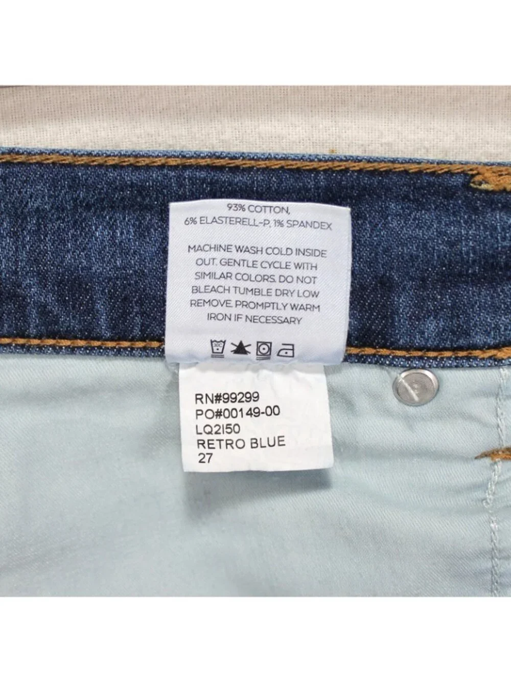 Level 99 Jeans Womens Size 27 Medium Wash Blue Denim Raw Hems Straight Leg